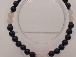 Armbånd med midnatsten og rosenkvarts