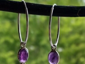 Ametyst sølv øreringe